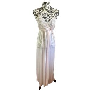 GILEAD Vintage Pink Sheer Nylon Long Nightgown Lingerie